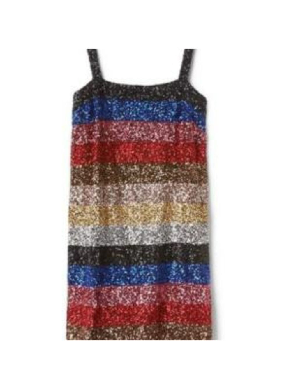 Vintage Y2K GAP Black and Blue Sequin Mock Neck Dress - Picture 3 of 6